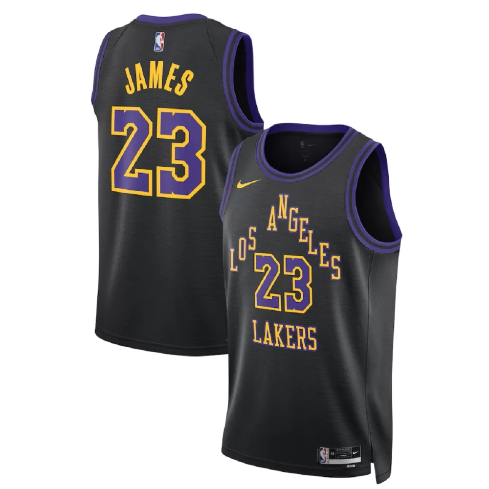 Unisex Los Angeles Lakers LeBron James #23 Black Swingman Jersey 2025/26 - City Edition