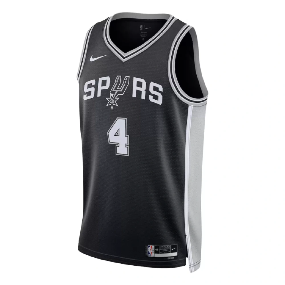 Unisex San Antonio Spurs De'Aaron Fox #4 Black Swingman Jersey - Icon Edition