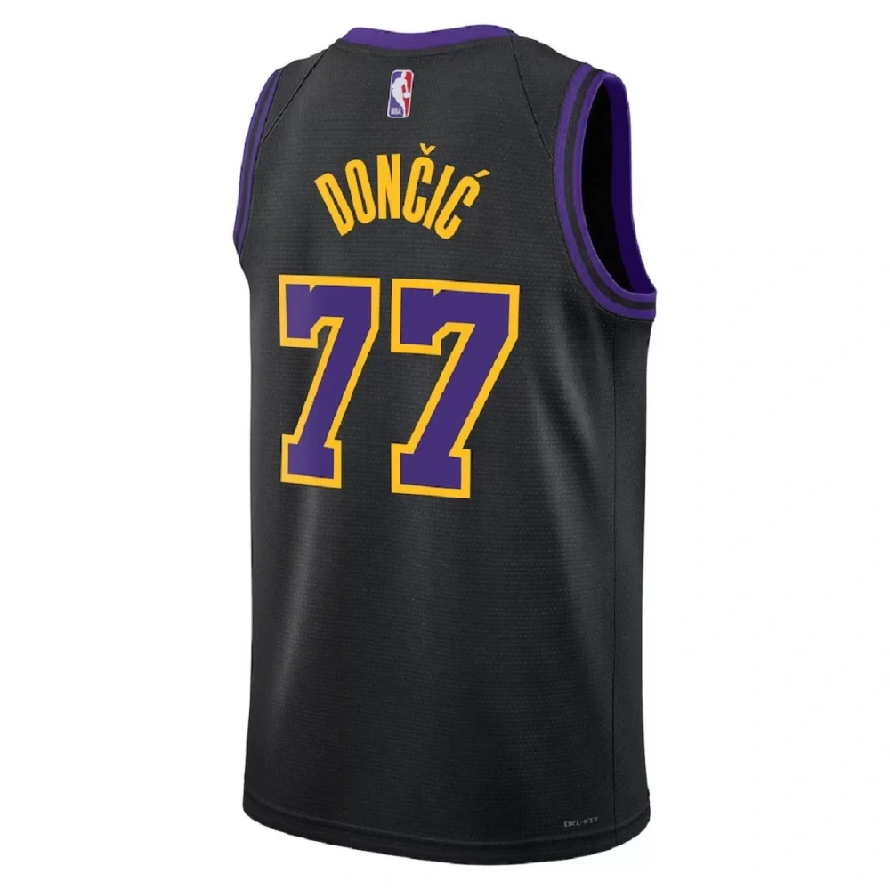 Unisex Los Angeles Lakers Luka Dončić #77 Black Swingman Jersey 2025/26 - City Edition