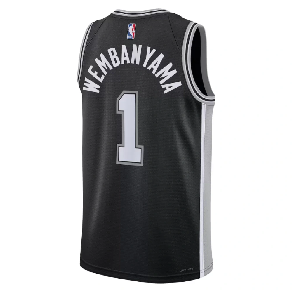 Unisex San Antonio Spurs Victor Wembanyama #1 Black Swingman Jersey - Icon Edition