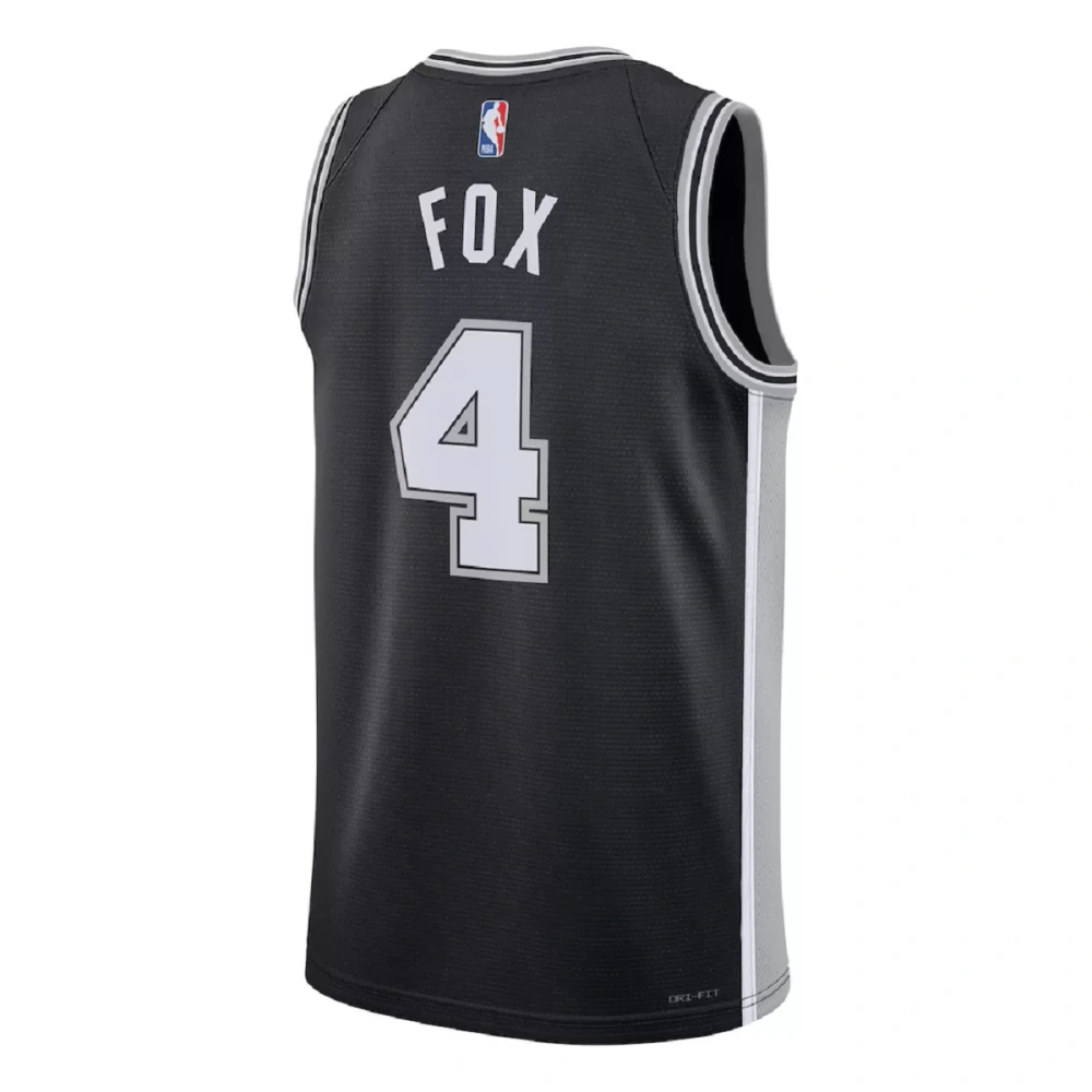 Unisex San Antonio Spurs De'Aaron Fox #4 Black Swingman Jersey - Icon Edition