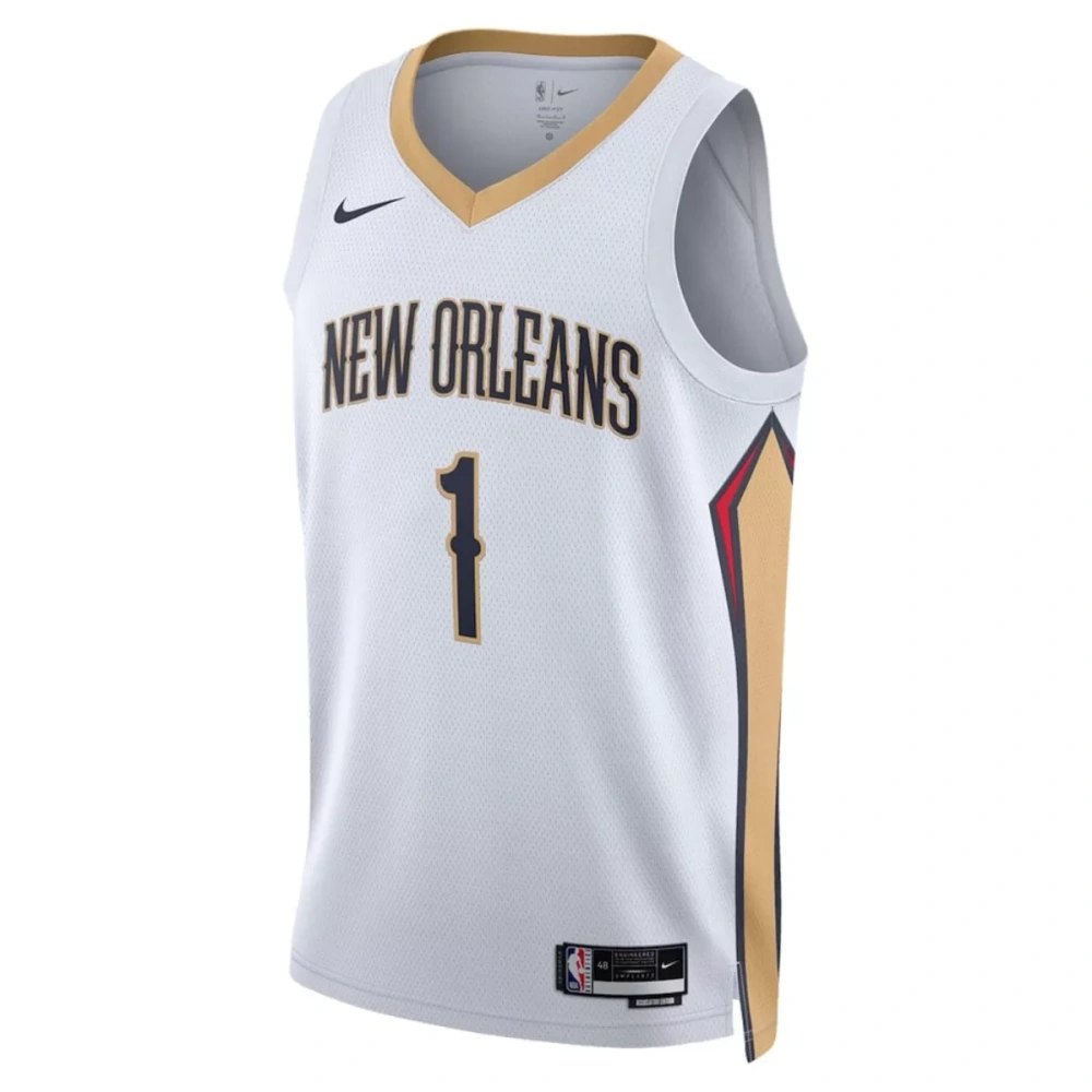 Unisex New Orleans Pelicans Zion Williamson #1 White Swingman Jersey - Association Edition