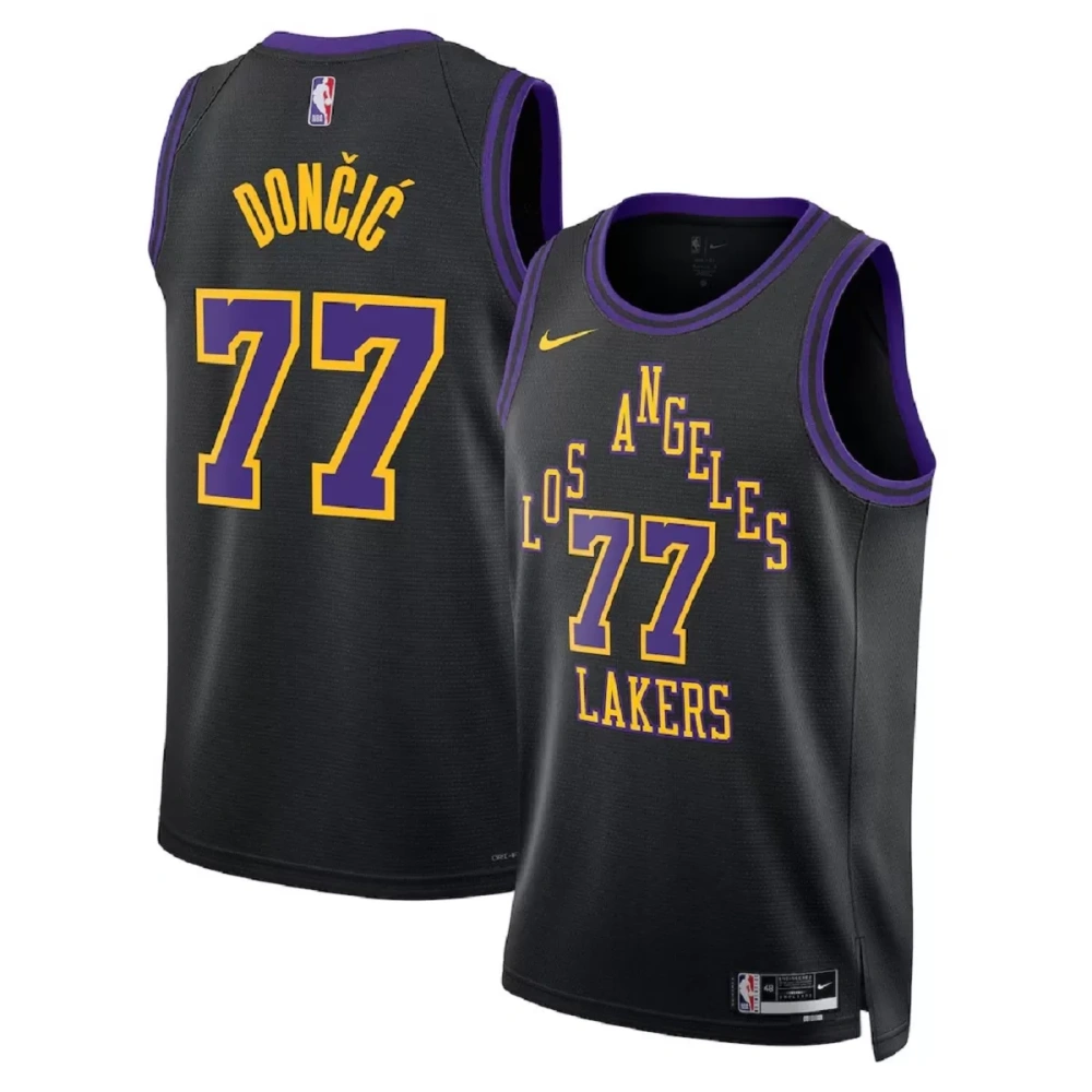Unisex Los Angeles Lakers Luka Dončić #77 Black Swingman Jersey 2025/26 - City Edition