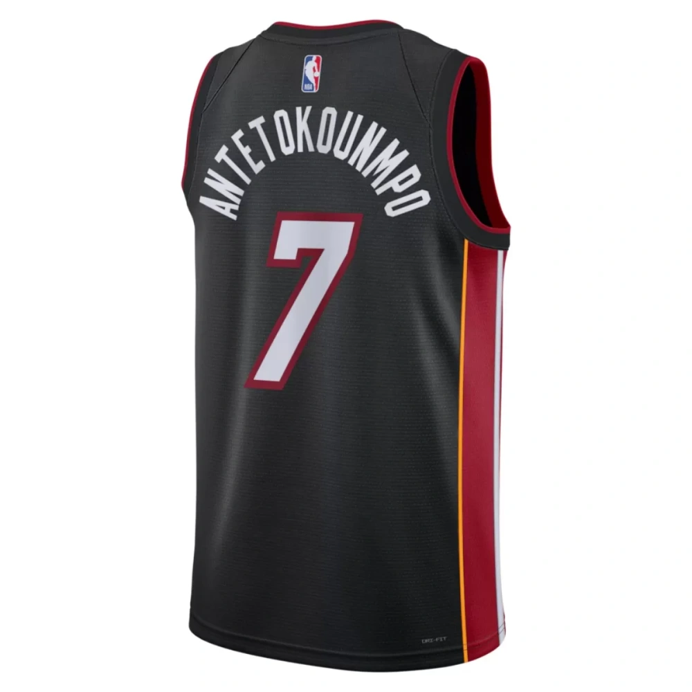 Unisex Miami Heat Giannis Antetokounmpo #7 Black Swingman Jersey - Icon Edition