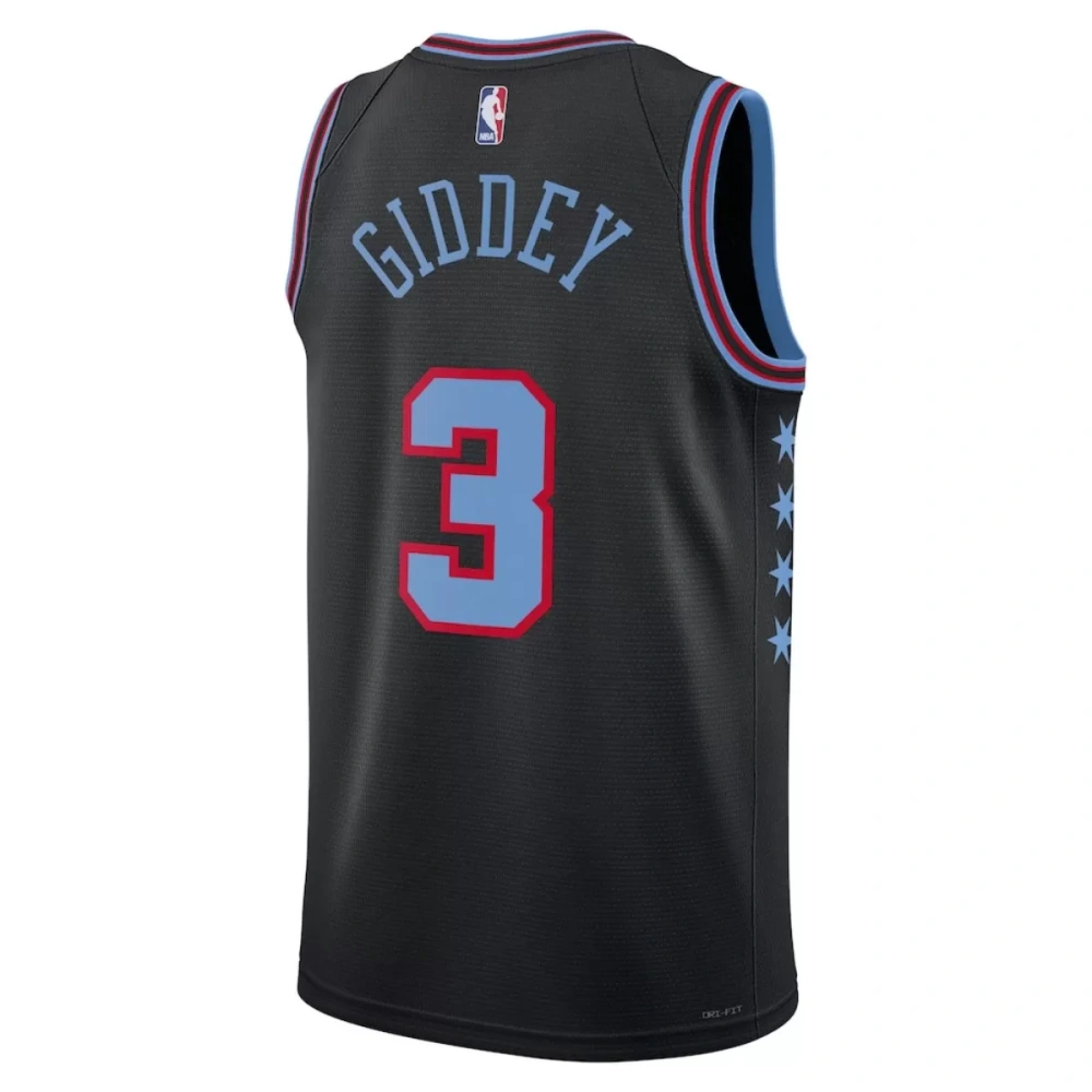 Unisex Chicago Bulls Josh Giddey #3 Black 2025/26 Swingman Jersey - City Edition