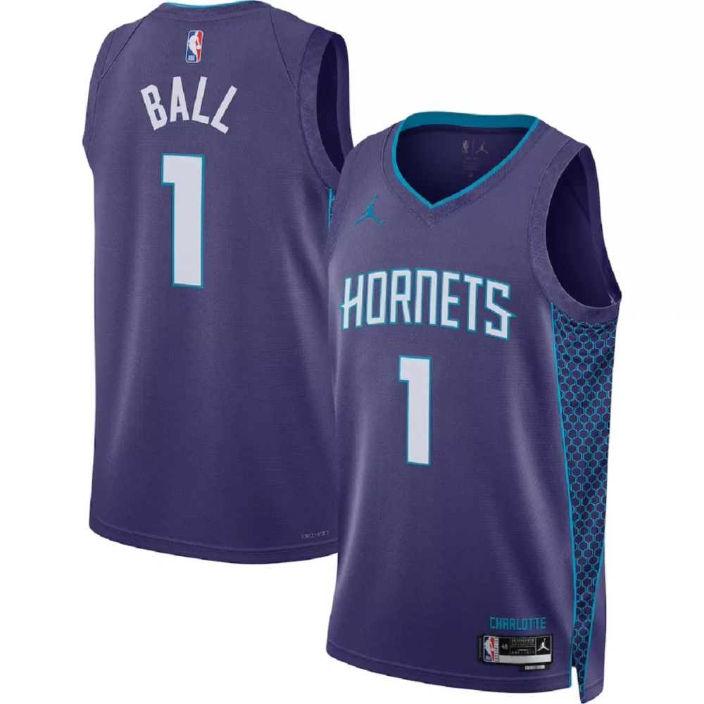 Unisex Charlotte Hornets LaMelo Ball #1 Purple Swingman Jersey - Statement Edition