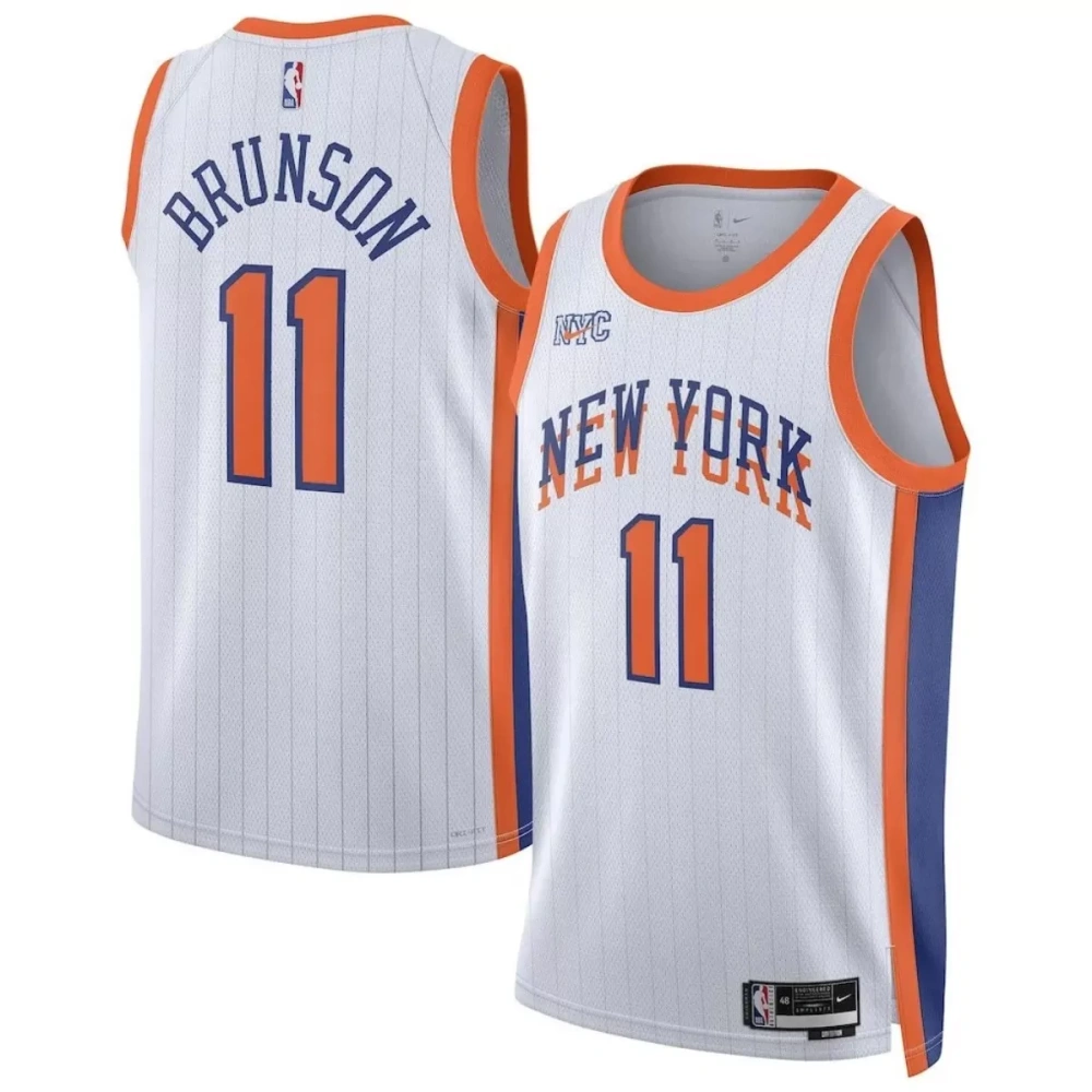 Unisex New York Knicks Jalen Brunson #11 White Swingman Jersey - City Edition