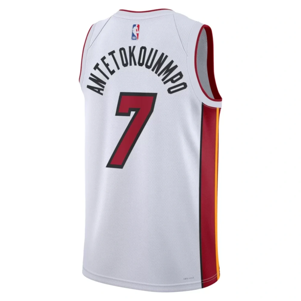 Unisex Miami Heat Giannis Antetokounmpo #7 White Swingman Jersey - Association Edition