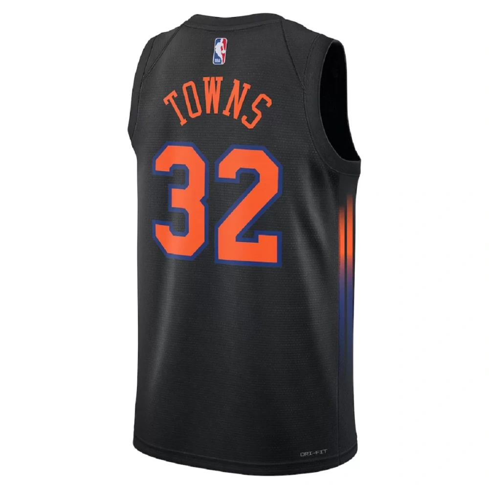 Unisex New York Knicks Karl-Anthony Towns #32 Black Swingman Jersey - Statement Edition