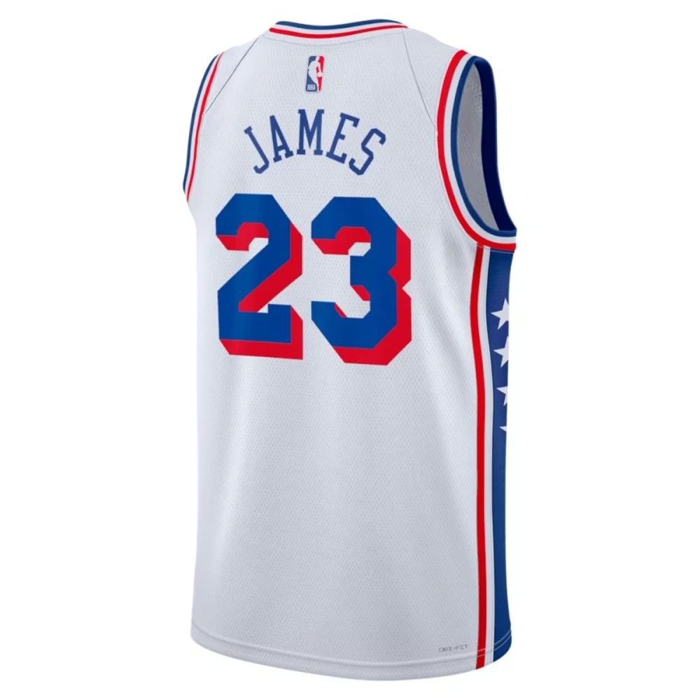 Unisex Philadelphia 76ers Lebron James #23 White Swingman Jersey - Association Edition