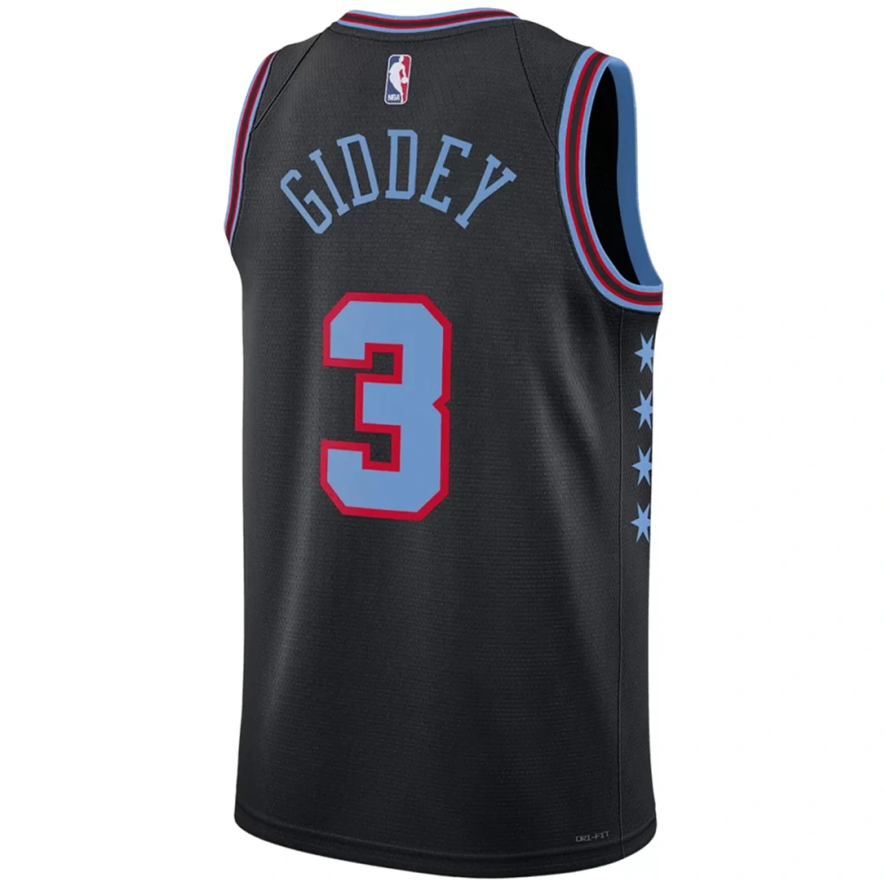 Unisex New York Knicks GIDDEY #3 Black Swingman Jersey 2025/26 - City Edition