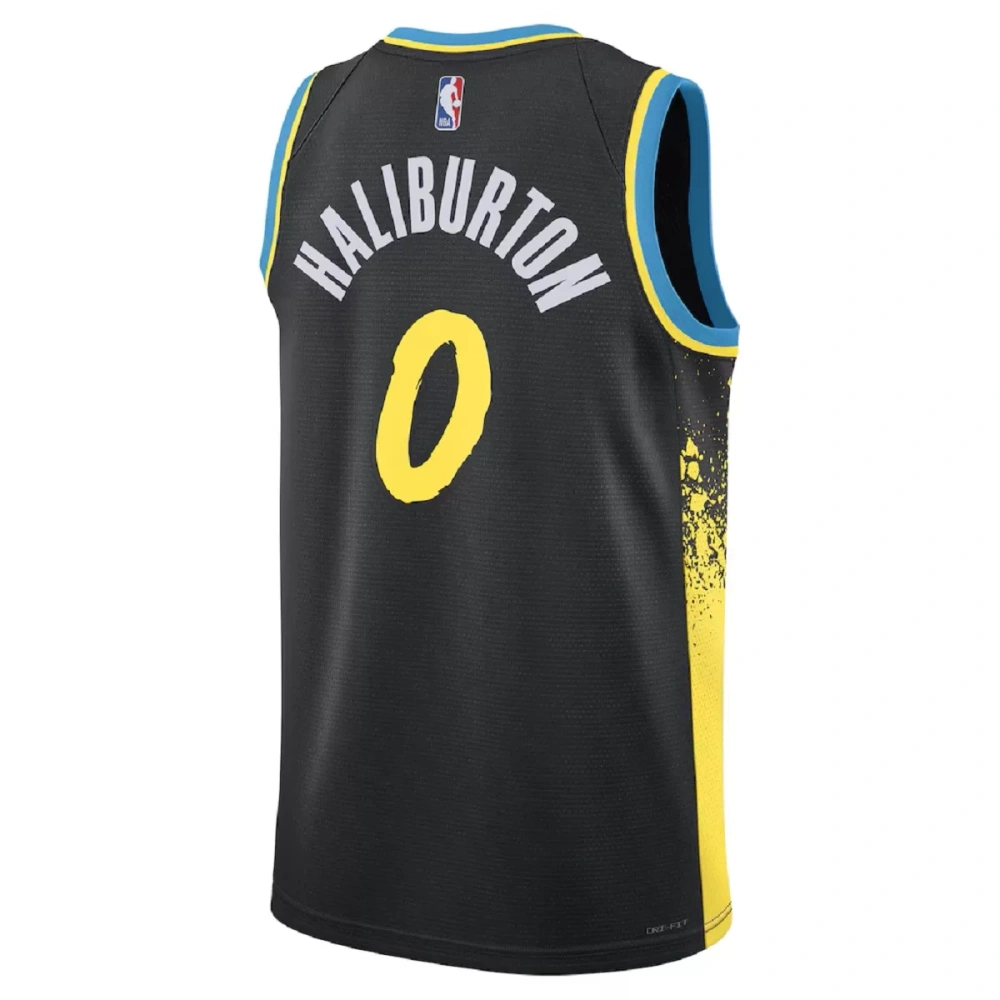 Unisex Indiana Pacers Tyrese Haliburton #0 Black Swingman Jersey - City Edition