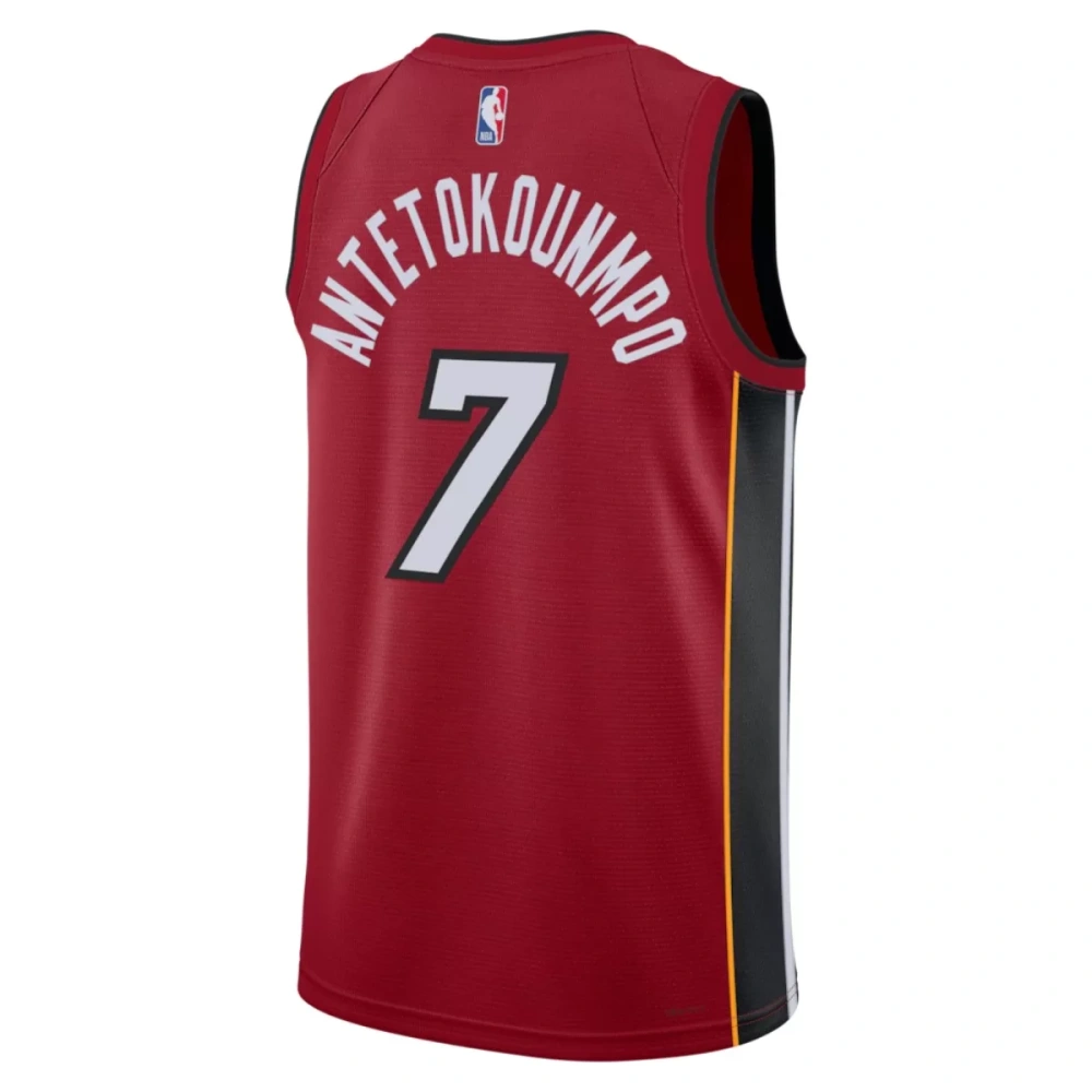 Unisex Miami Heat Giannis Antetokounmpo #7 Red Swingman Jersey - Statement Edition
