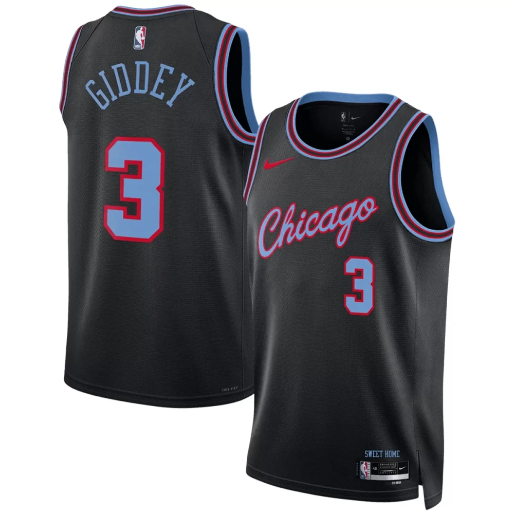 Unisex New York Knicks GIDDEY #3 Black Swingman Jersey 2025/26 - City Edition