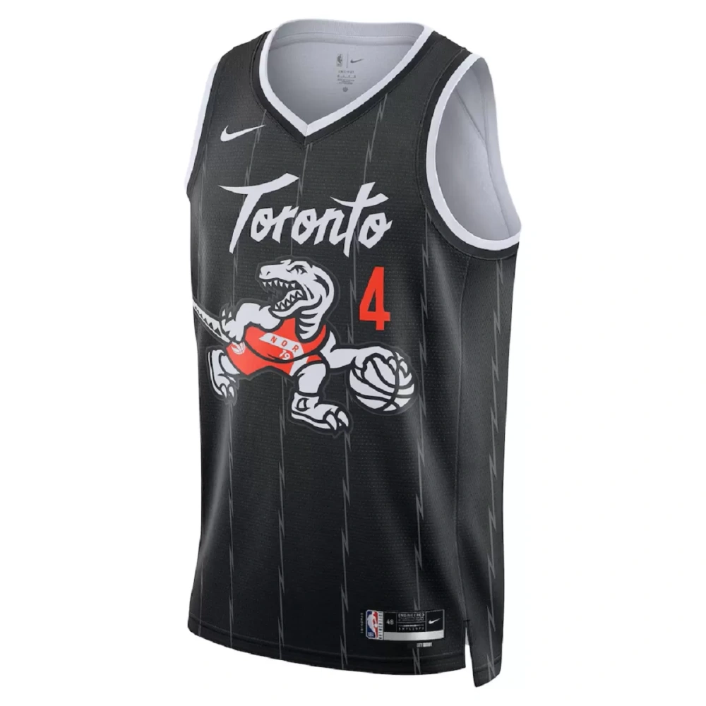 Unisex Toronto Raptors Scottie Barnes #4 Nike Black 2025/26 Swingman Jersey - City Edition