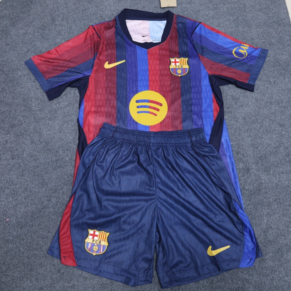 26-27 Barcelona Home Soccer Kds Kit Jersey+Shorts Player Version