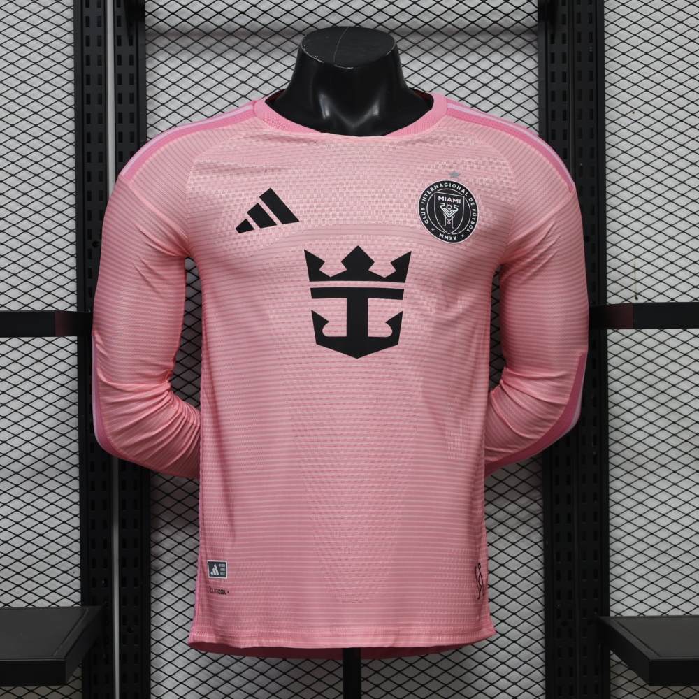 26-27 Inter Miami CF Home Soccer Jersey Player Version Long Sleeve