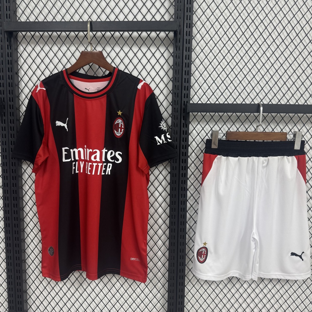 26-27 AC Milan Home Soccer Jersey Kids Kit