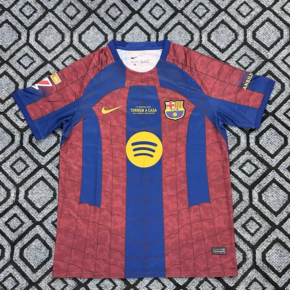 26-27 FC Barcelona X Spiderman Soccer Jersey