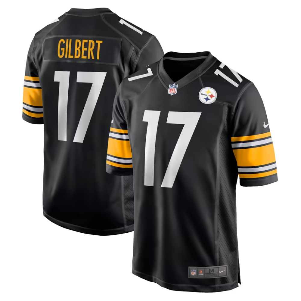 Men's Pittsburgh Steelers Mark Gilbert Nike Black Game Jersey