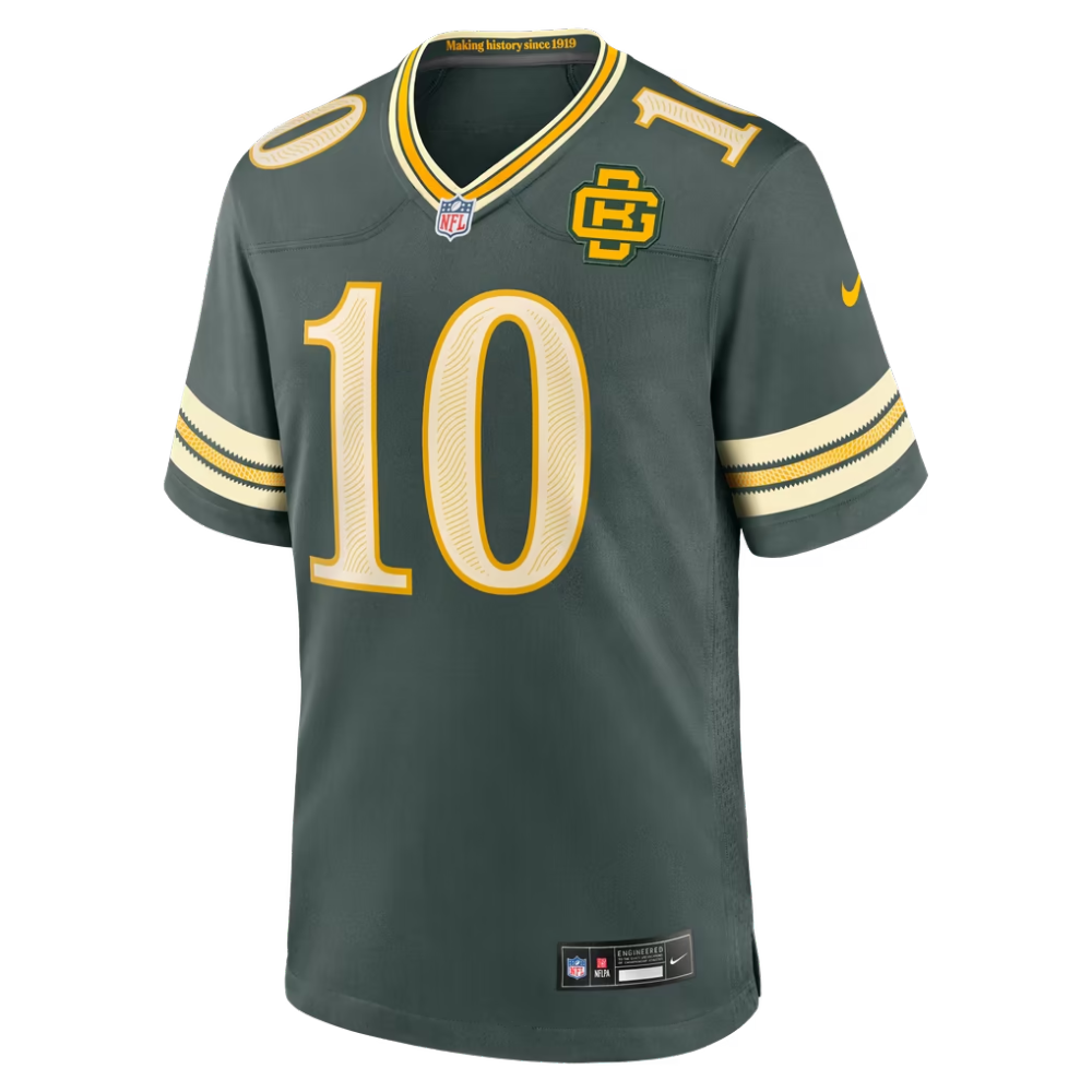 Men's Green Bay Packers Jordan Love Nike Green 2026 Rivalries Collection Game Jersey
