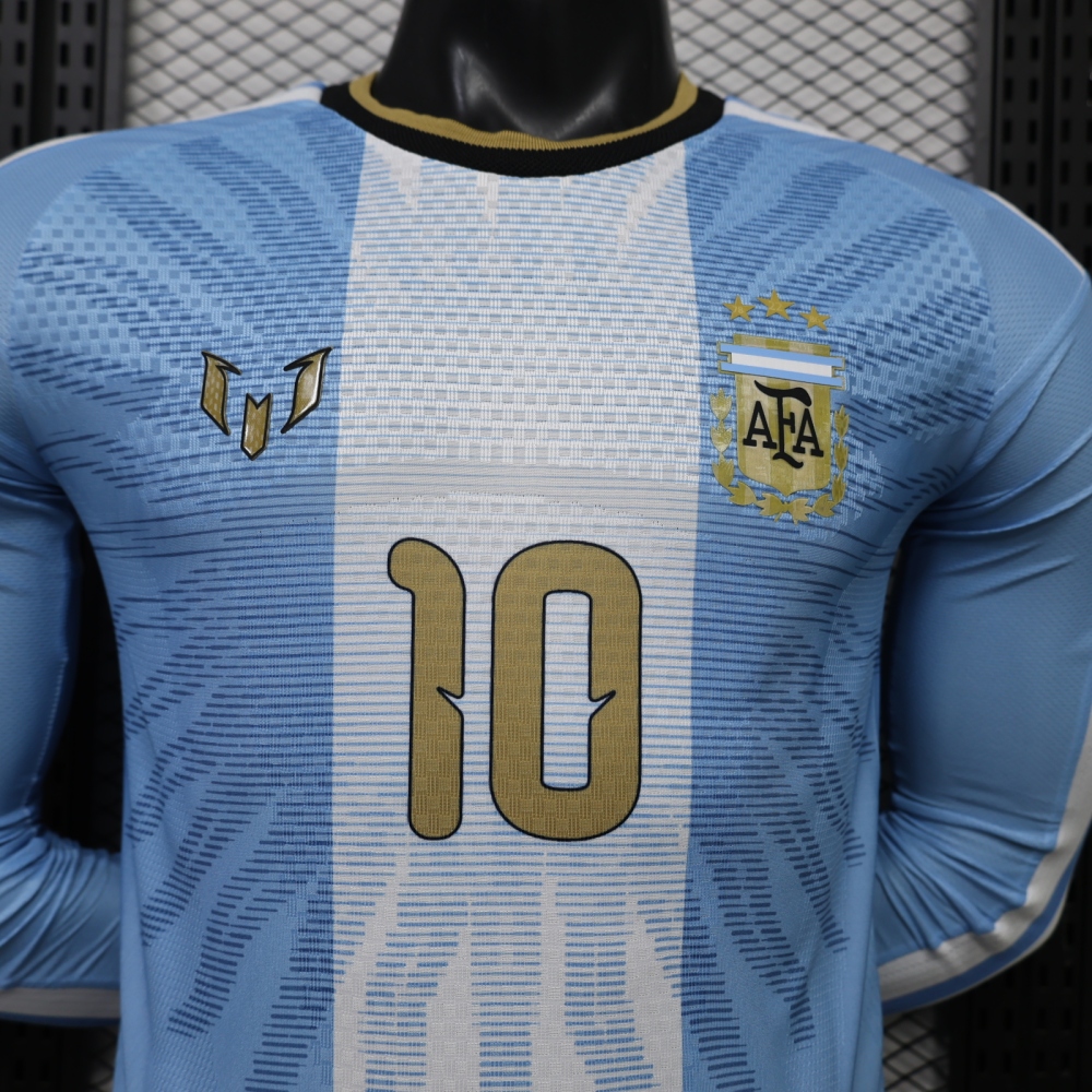 Adidas Argentina Messi Signed Farewell Kit Player Version Long Sleeve