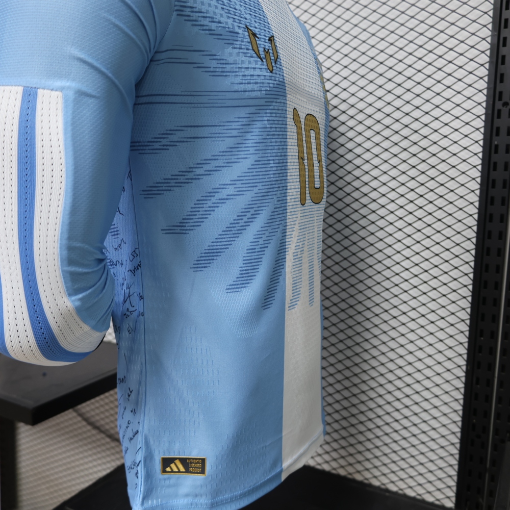 Adidas Argentina Messi Signed Farewell Kit Player Version Long Sleeve