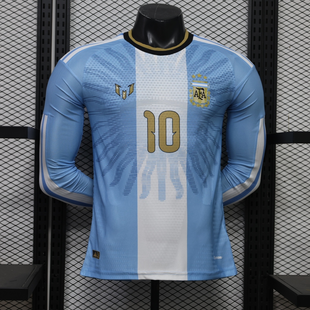 Adidas Argentina Messi Signed Farewell Kit Player Version Long Sleeve