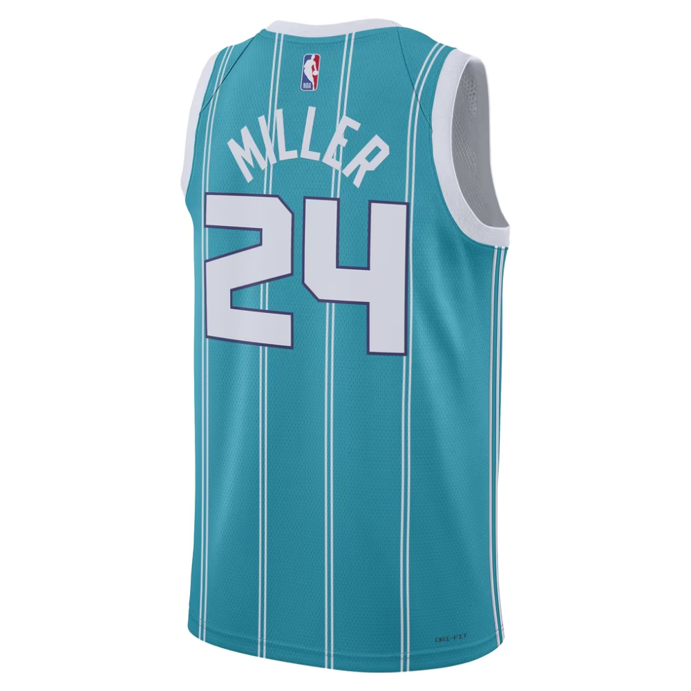 Unisex Charlotte Hornets Brandon Miller Nike Teal NBA Draft Swingman Jersey - Icon Edition