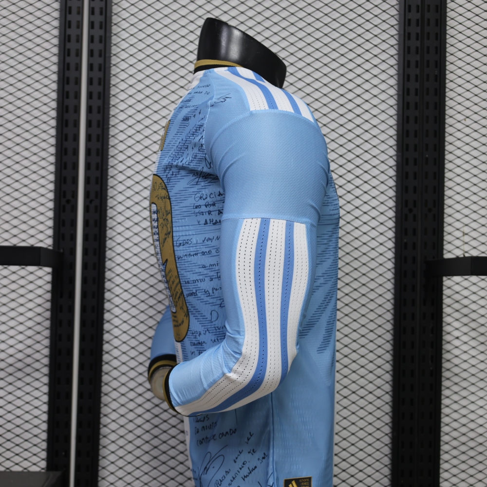 Adidas Argentina Messi Signed Farewell Kit Player Version Long Sleeve