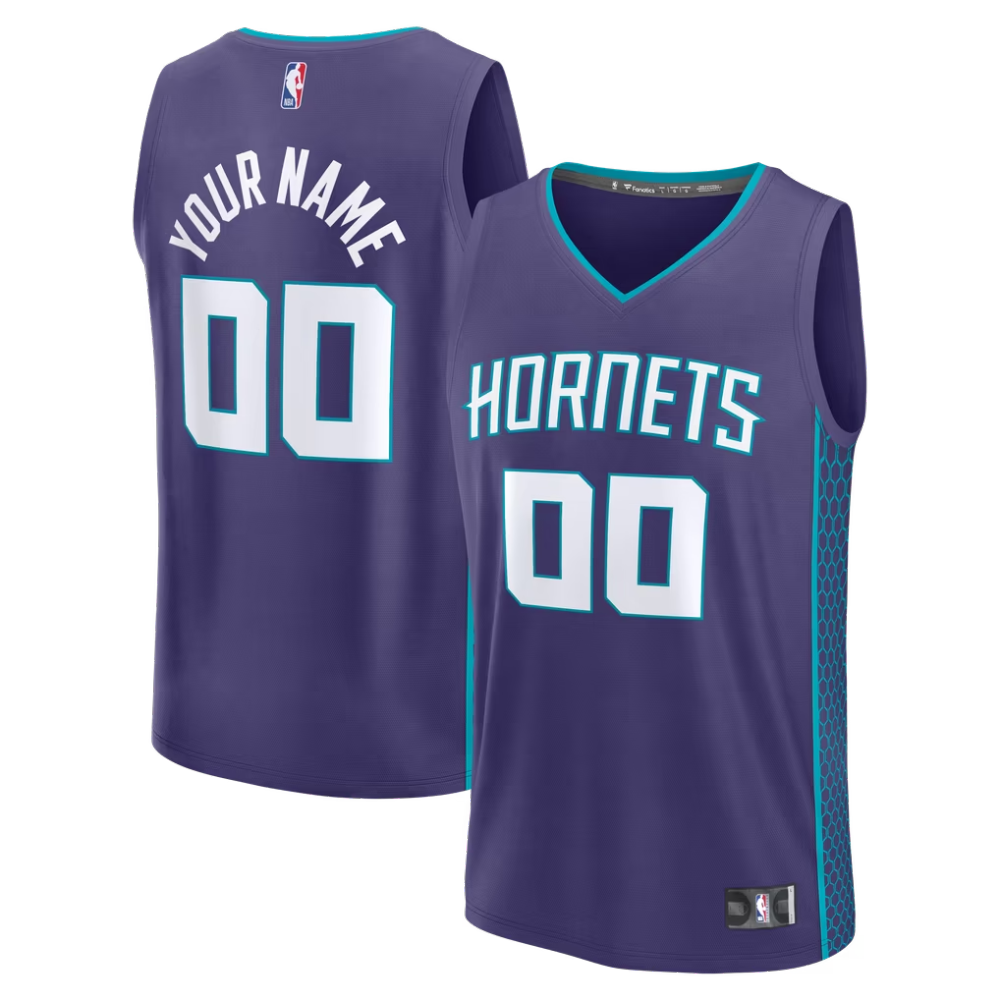 Men's Charlotte Hornets Fanatics Purple Fast Break Custom Jersey - Icon Edition
