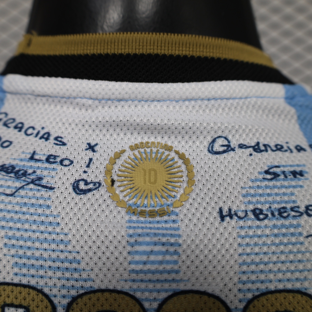 Adidas Argentina Messi Signed Farewell Kit Player Version Long Sleeve
