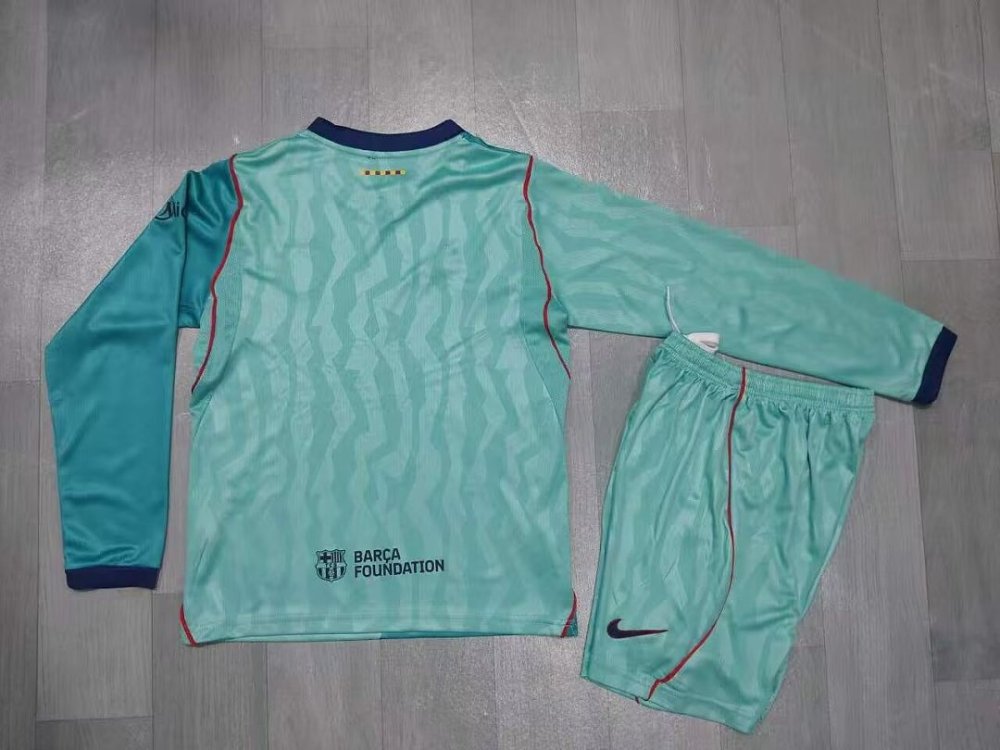 26-27 Barcelona Third Away Kids Kit Long Sleeve