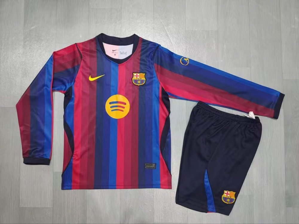 26-27 Barcelona Home Kids Kit Long Sleeve