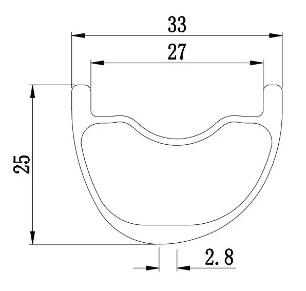 BR33A25  29er Carbon MTB Rims W33mm/ D25mm
