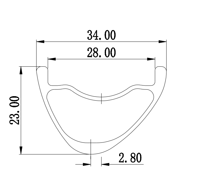 BR34A23  29er Carbon MTB Rims W34mm/ D23mm