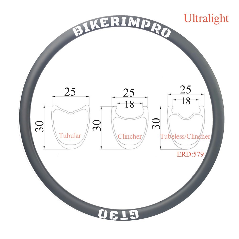 NRT25S30  Carbon Rims W25/D30 Symmetry Rims Tubular/Clincher/Tubeless Ultralight 700C
