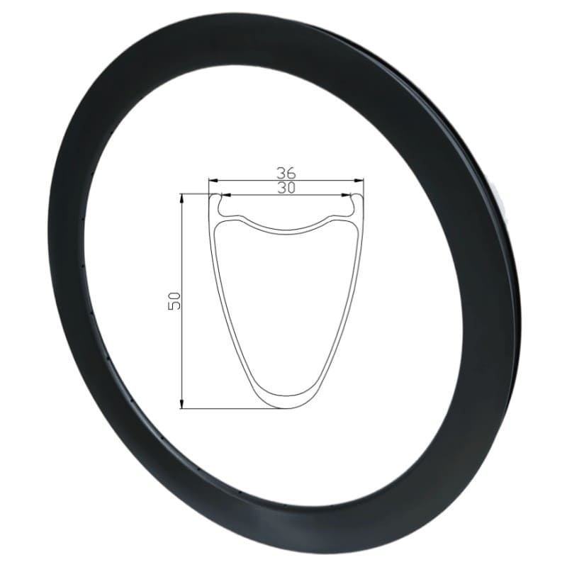 CR36X50SL  700C Ultralight Carbon Rims Width 36mm, Depth 50mm Carbon Rims Tubeless