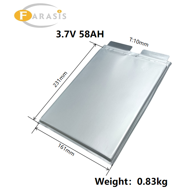 Farasis 3.7V 58ah High Energy Density Nmc Battery 3.7v 58ah 60ah Lithium Polymer Lipo Battery Pouch Cell For Scooter Electric Bicycle,Llithium Ion Battery Manufacturers from China