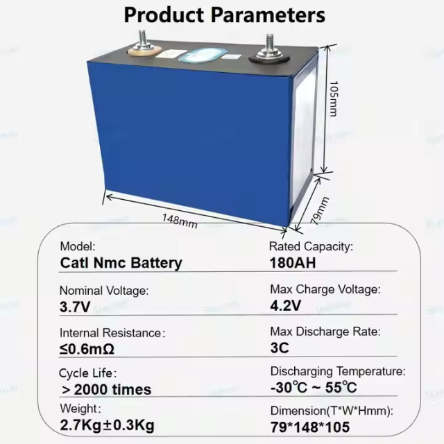 Brand New A Grade CATL 3.7V 180Ah NMC Prismatic Lithium ion Battery Cell For EVs RVs,Llithium Ion Battery Manufacturers from China