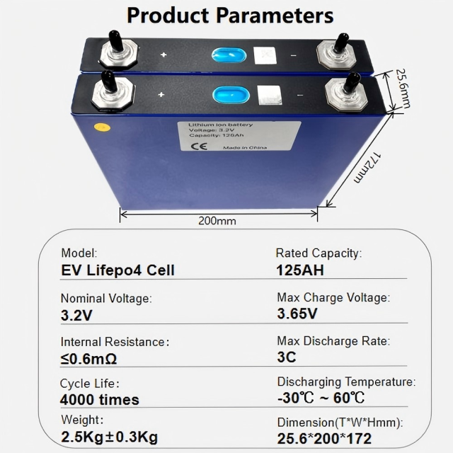 Eve 3.2V 125Ah Rechargeable Prismatic Cell 4000 Cycles LiFePo4 Battery Cells Lithium Iron Phosphate Battery Lithium Ion Batteries for Home Energy Storage,Llithium Ion Battery Manufacturers from China