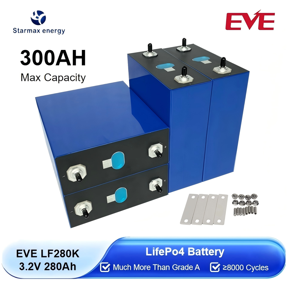 Wholesale EVE 3.2V 280Ah new prismatic Lfp 3.2v battery cell 280ah rechargeable battery for solar energy storage system,Llithium Ion Battery Manufacturers from China