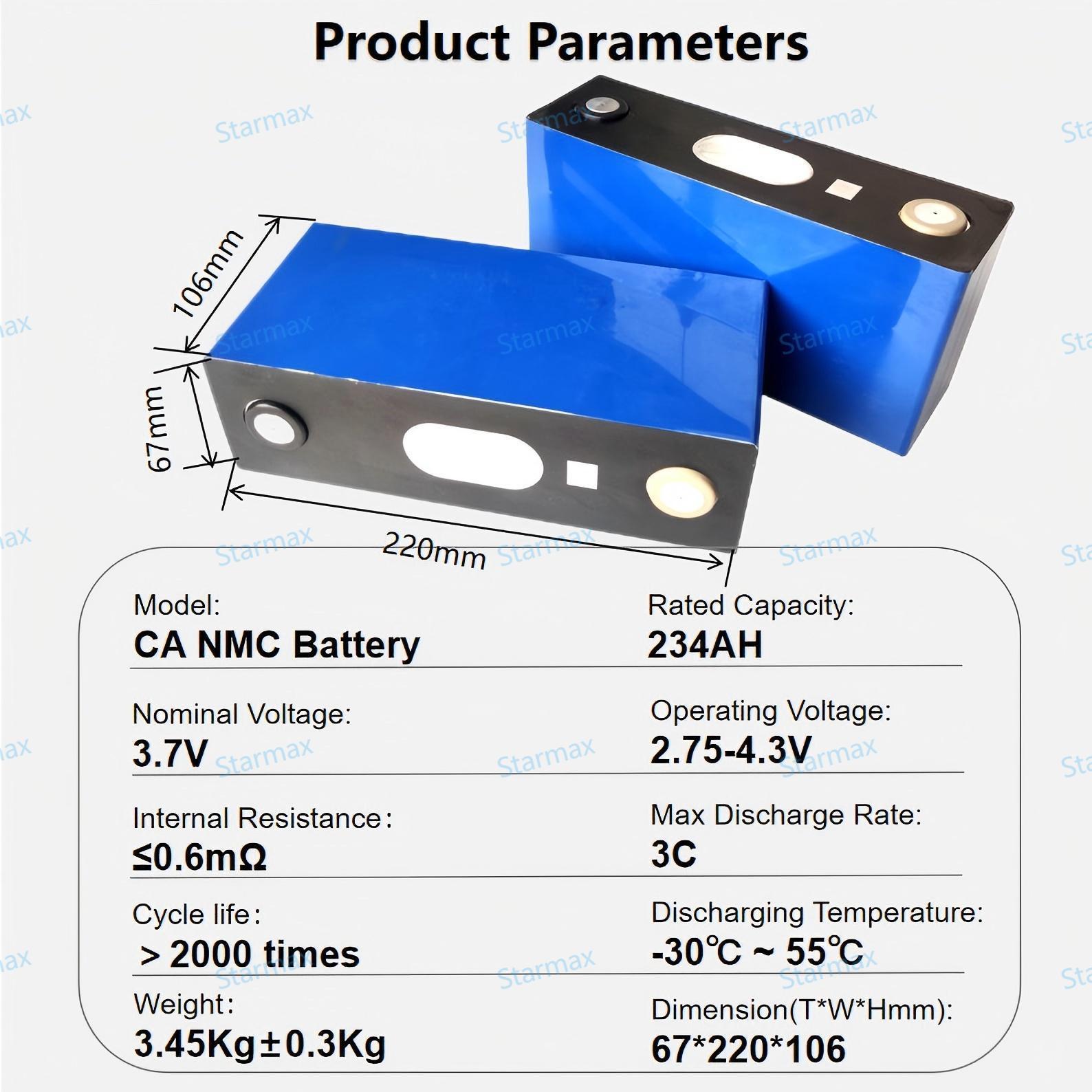 Starmax Catl 234Ah 3.7V Solar Battery 3.7V 234Ah Catl Car NMC Lithium Batteries for Energy Storage System,Llithium Ion Battery Manufacturers from China
