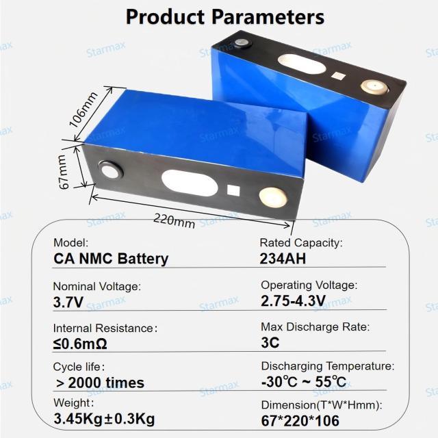 Starmax Catl 234Ah 3.7V Solar Battery 3.7V 234Ah Catl Car NMC Lithium Batteries for Energy Storage System,Llithium Ion Battery Manufacturers from China