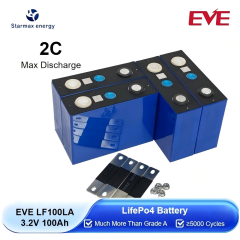 Grade A EVE 3.2V 100Ah prismatic lifepo4 cells rechargeable lithium ion battery for solar energy storage,Llithium Ion Battery Manufacturers from China