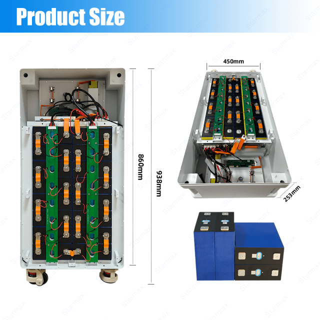Starmax Custom 51.2V 48V 16S1P 314Ah 280Ah Floor-Standing Lifepo4 Battery DIY Kits Metal Box With PACE BMS,Llithium Ion Battery Manufacturers from China