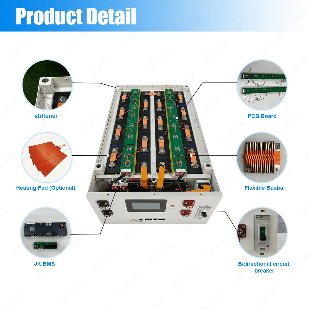 Starmax V2 Factory Direct 51.2V 48V 16S1P 314Ah 280Ah Lifepo4 Battery DIY Kits Metal Box With JK BMS,Llithium Ion Battery Manufacturers from China