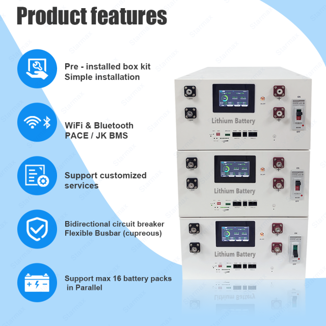 Starmax V2 Factory Direct 51.2V 48V 16S1P 314Ah 280Ah Lifepo4 Battery DIY Kits Metal Box With JK BMS,Llithium Ion Battery Manufacturers from China