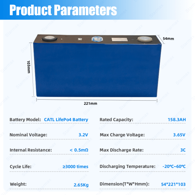 Starmax Catl 158.3Ah Lithium  Ion Battery 3.2V Lifepo4 Prismatic Cell,Llithium Ion Battery Manufacturers from China