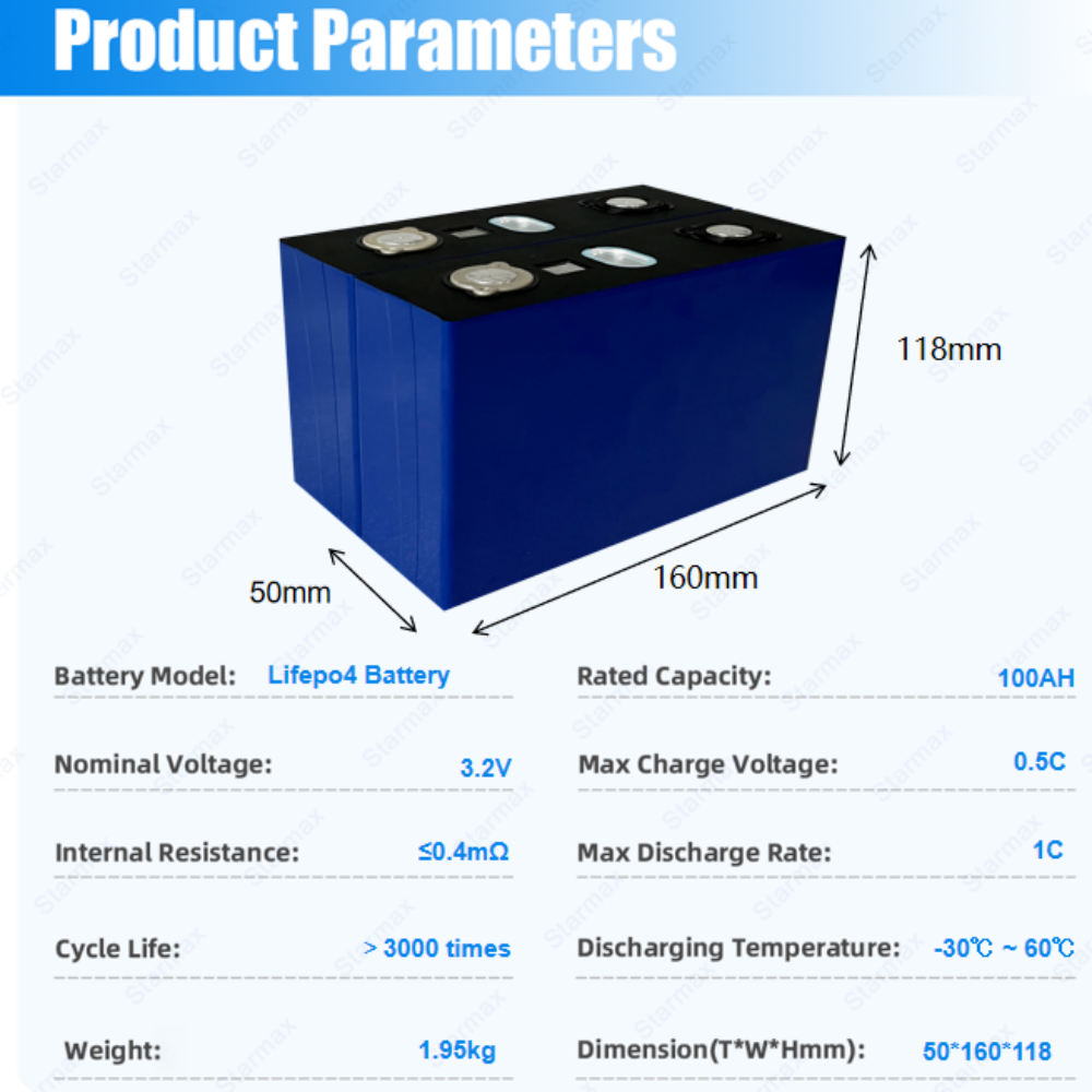 Starmax CALB 100Ah Lithium  Ion Battery 3.2V Lifepo4 Prismatic Cell,Llithium Ion Battery Manufacturers from China